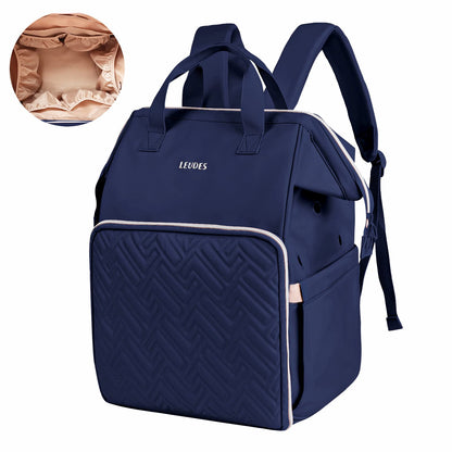 Leudes Knitting Bag Backpack, Yarn Storage Organizer Large Crochet Bag Tote Water Resistant Yarn Holder Case for Carrying Projects, Knitting Needles, Crochet Hooks and Other Accessories (Navy Blue)