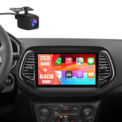 AWESAFE Android 13 Car Stereo for Jeep Compass 2017 2018 2019 2020, 10" Touchscreen Radio for Jeep Compass with Wireless CarPlay&Android Auto, GPS Navigation WiFi AM FM - 2GB+64GB