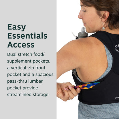 Osprey Dyna LT Women's Running Hydration Vest with Hydraulics Soft Flasks - Lightweight Water Pack with Pockets, Dawn Blue, Large