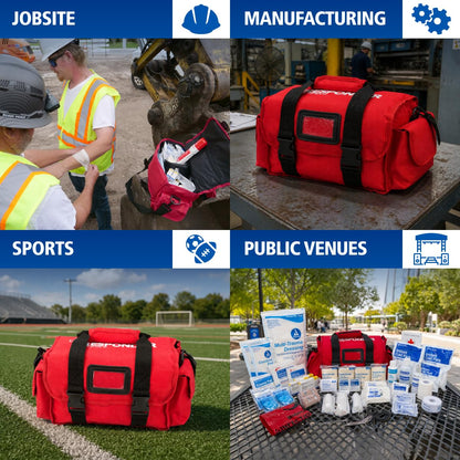 First Aid Only 520-FR All-Purpose First Responder Emergency First Aid Kit for Home, Work, and Travel, 158 Pieces