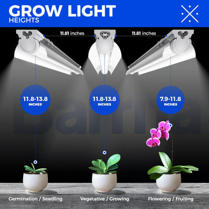 Barrina T8 Grow Lights for Indoor Plants, 4FT V-Shape, 168W, 5000K Daylight White, Linkable, 4 Packs