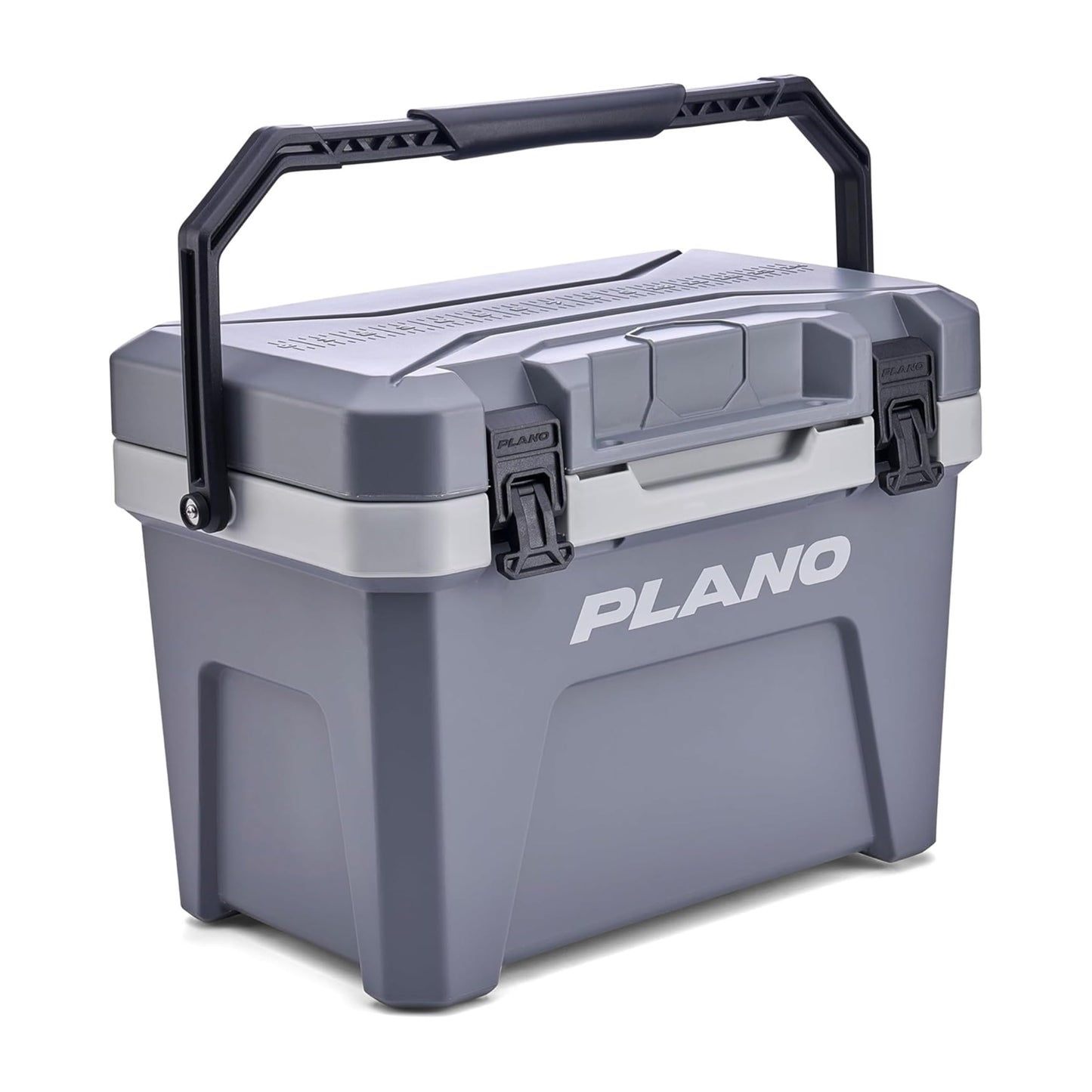 Plano Frost Cooler, 14-Quart Hard Cooler, Storm Gray, Insulated Ice Chest for Camping and Fishing, Dual-Stage Molded Latches, Airtight Dri-Loc Seal, Includes Removable Dry Basket