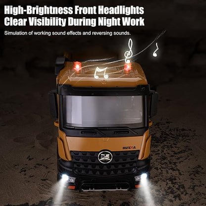 RC Dump Truck Toy 1:14 Scale 12 Channels Heavy RC Dump Truck 4WD Remote Control Construction Crawler with 6KG+ Load Full Suspension Lights/Sounds Gifts Ideas for Adults or Teens Age 15+