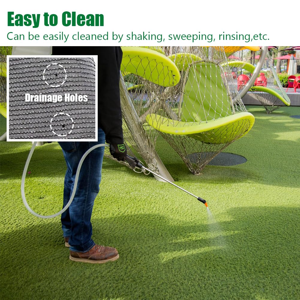 SUWUYUE Artificial Grass Turf Outdoor, 1.77" Extra Thick 6FT x 15FT Fake Realistic Pet Poppy Grass Rug Synthetic Lawn Carpet, Astroturf Faux Indoor Landscape for Patio, Garden, Yard, Balcony