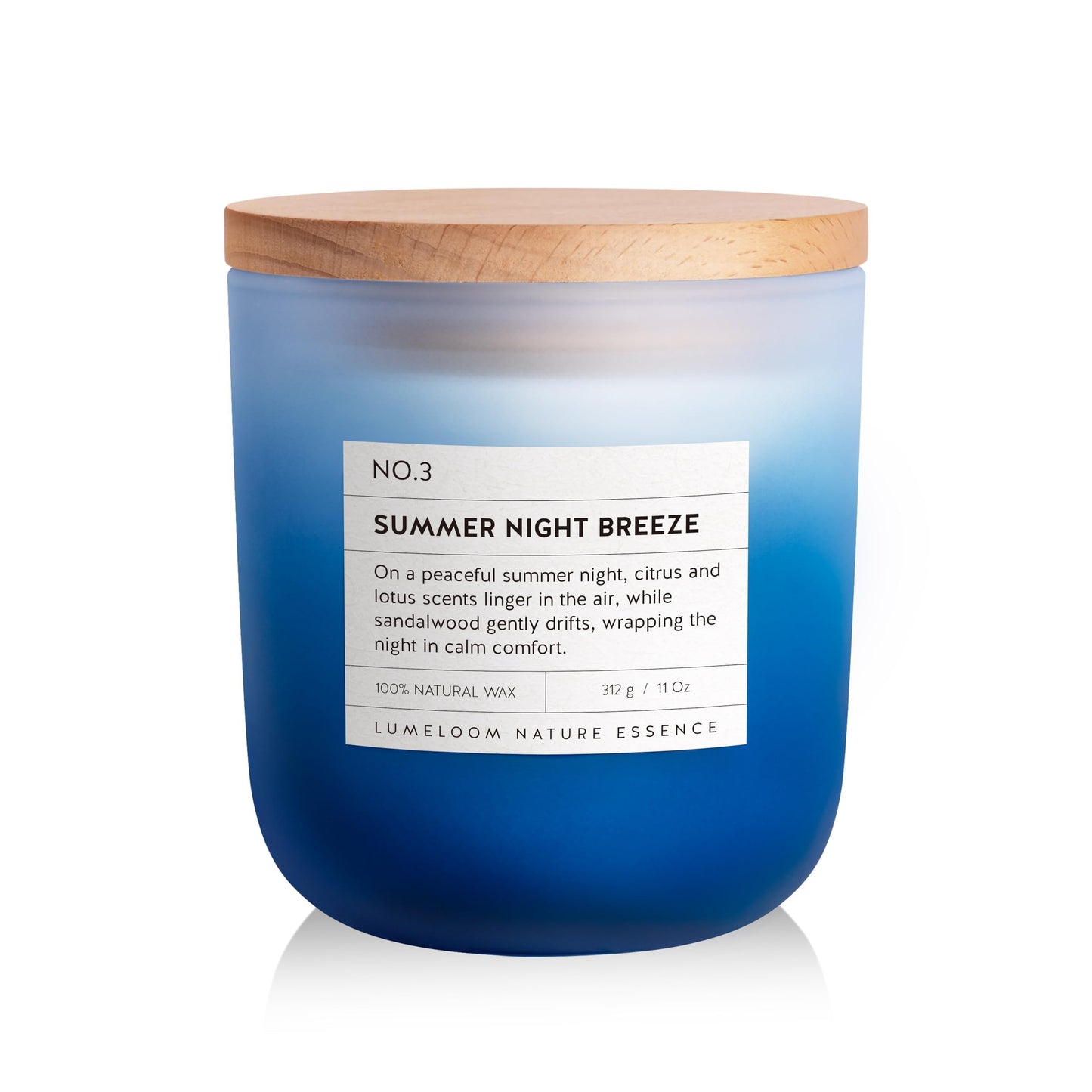 LUMELOOM Summer Night Breeze Scented Candle, 11oz Aromatherapy Soy Wax Candles for Home Scented, Fruits, Flower, Wood Scent, Long Burning Time, Gifts for Women, Men, Friend, Relaxation & Stress Relief