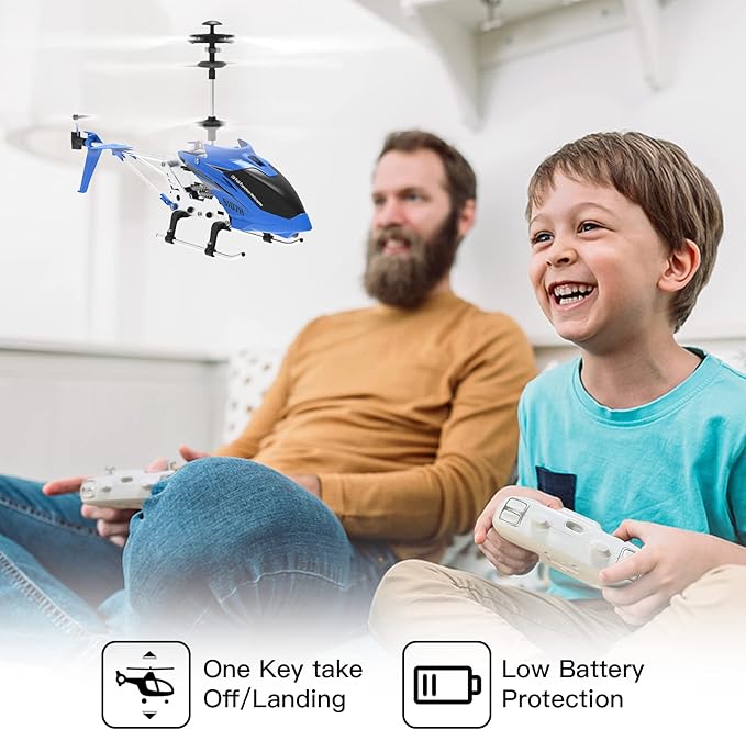 Cheerwing Remote Control HelicopterSYMA S107H Mini RC Helicopter with GyroAltitude Hold One Key Take Off/Landing for Adults Kids(Blue)