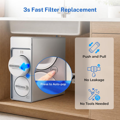 iSpring RO1200 Dual-Flow Reverse Osmosis Water Filter, 1200 GPD High Flow, w/TDS Monitor, Under Sink Tankless Reverse Osmosis System, 3:1 Pure to Drain, TDS PFAS Reduction, Auto Flush, Filter Reminder