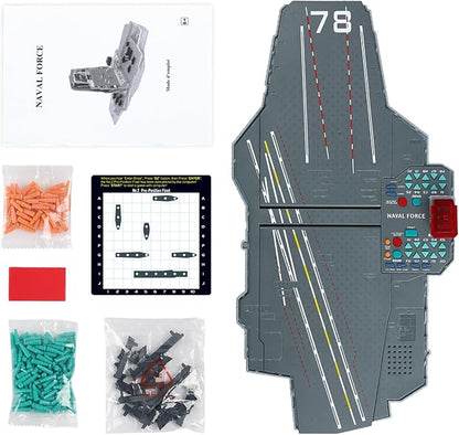 Talking Sea Battle Board Game with Light and Sound Effects Electronic Naval Battle Strategy Game with 200 Preset Ships Layout Logicality Training 1-2 Players Family Board Game (Gray)