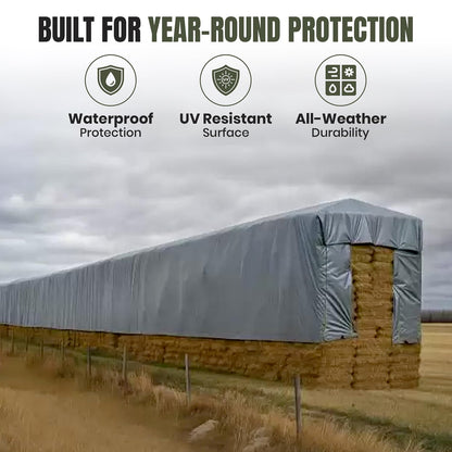Tarps Now | Heavy Duty Waterproof Hay Tarp 25' x 33' ft | Multipurpose 12 Mil Poly Tarpaulin Sheet Cover | #2 Brass Spur Grommets | Agricultural, Camping Tents & Weather Protection | Silver & Black
