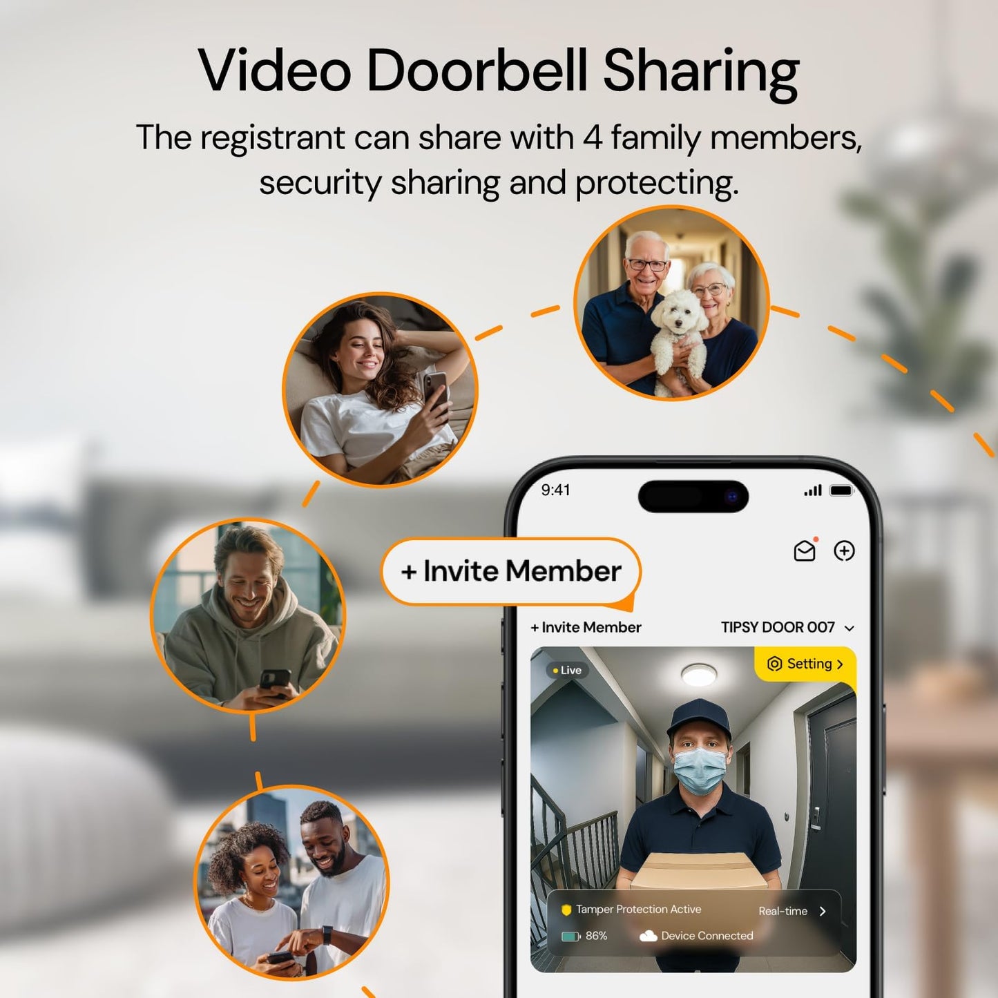 Doorbell Camera Wireless Video Doorbell with Chime, AI Motion Detection Doorbells with 2.4/ 5Ghz WiFi,Solar Assist Battery, HDR Night Vision,Long Distance 2-Way Talk, Local/AWS Cloud Storage