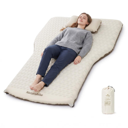Naturehike 2.56’’ Thickened TPU Car Mattress for SUV Camping, Self Inflating Sleeping Pad Memory Foam Car Air Mattress Queen for Outdoors, Travel, Home