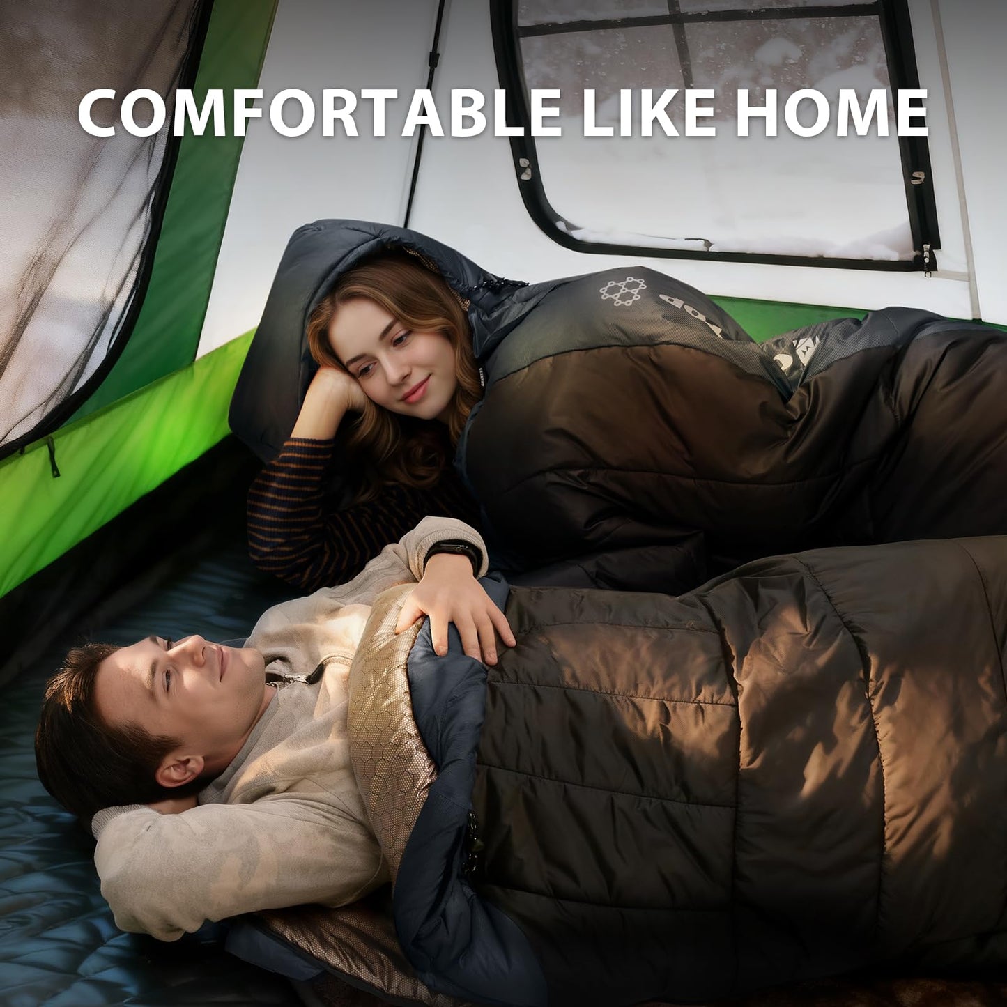 GEERTOP Portable Mummy Sleeping Bag with Graphene Lining for Adults Cold Weather 27°F to 40°F, Lightweight & Water-Resistant, Warm Compact for Camping Backpacking Hiking