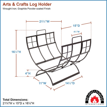 Minuteman International Arts & Craft Log Holder w/Suede Carrier