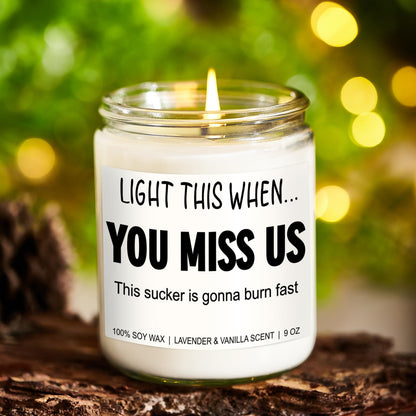 Younift Funny Scented Candle, We Will Miss You, Moving Away Gifts for Friend, Farewell, Goodbye, Going Away Gifts for Coworkers Women, Men, Boss, Coworker Leaving, Retirement Presents - 9 oz