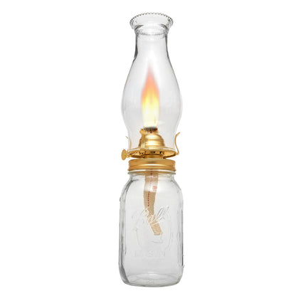 Creative Hobbies Mason Jar Oil Lamp Burner Set - Rustic Brass Design, Universal Fit, Model M999-CH1