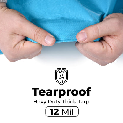 Heavy Duty Tarp Bundle - 2 Sizes - 20x30' and 20x40' - Waterproof, Multipurpose for Camping, Pools, Tent, Boat, RV, Cars