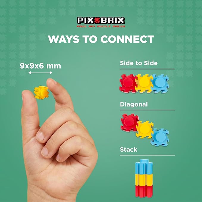 Pix Brix Pixel Art Puzzle Bricks Christmas Scene Puzzle with Display Box Patented Colorful Building Bricks Create 2D and 3D Builds A Fun Festive Pixel Art Set for Kids and Adults
