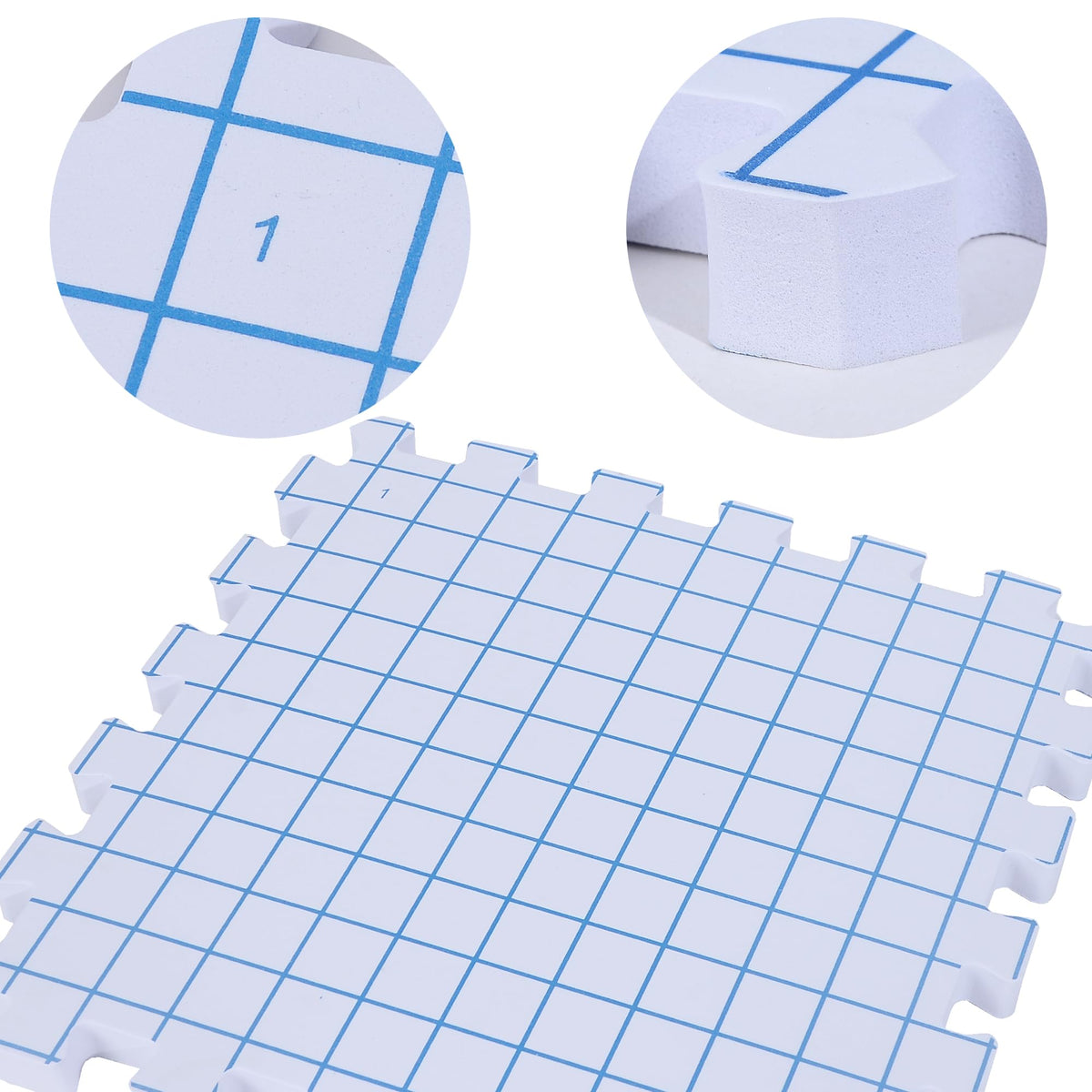 9 Pack Blocking Mats for Knitting & Crochet Project, Extra Thick Knitting Blocking Mat with Grid Lines，Knitting Mats with 100 T-Pins and Storage Bag
