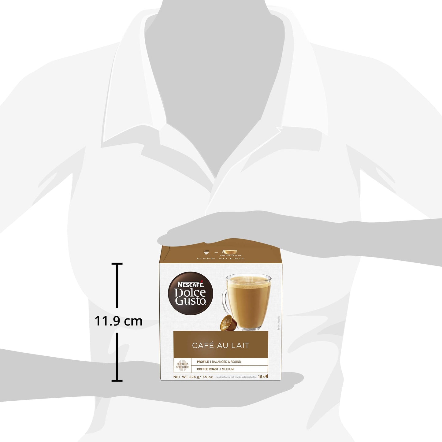 Dolce Gusto Nescafe Coffee Pods, Cafe Au Lait, 16 Count, Pack of 3