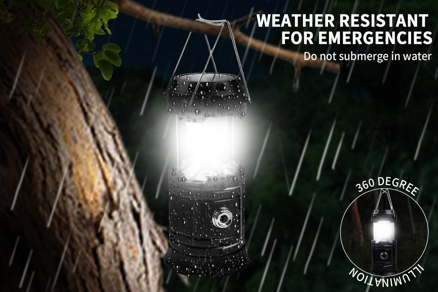 KunHe 24-Pack 1800mAh Collapsible Portable LED Camping Lantern Lightweight Waterproof USB Rechargeable LED Flashlight Kits for Indoor Outdoor Home Emergency Light Power Hiking