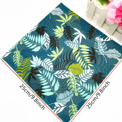 iMZOON 22Pcs 10" Fabric Squares No Repeat Precut Cotton, Wavy Edge Quilting Supplies, Perfect DIY Sewing Supplies Leaf Green Patchwork