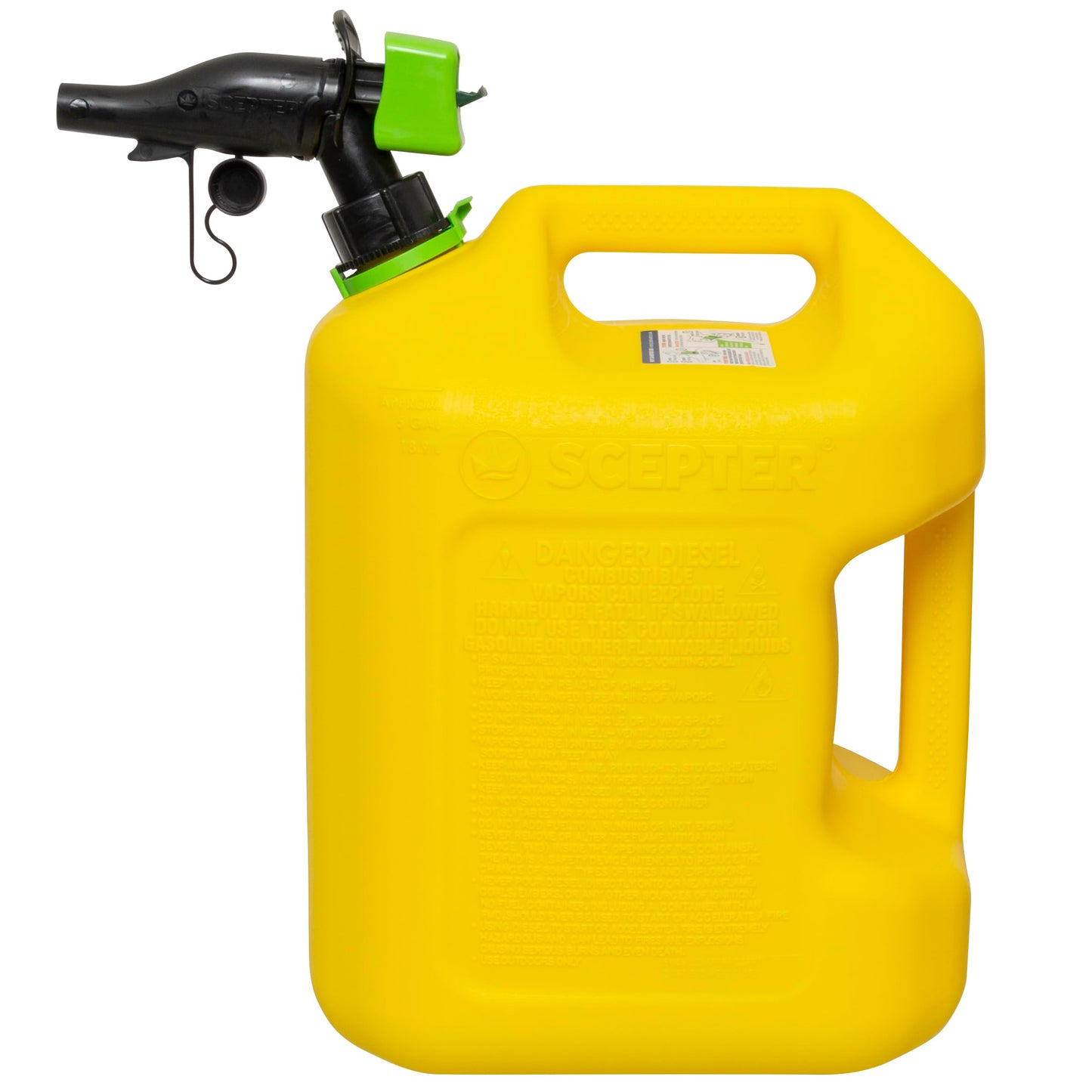 Scepter FSCD552 Fuel Container with Spill Proof SmartControl Spout, Yellow Diesel Can, 5 Gallon (Pack of 4)