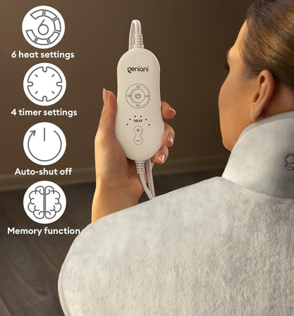 GENIANI Electric Throw - XL Electric Heating Pad for Back Pain & Cramps Relief, Birthday for Women Men Auto Shut Off, Machine Washable, Heat Pad for Neck & Shoulder, 12×24", Tabby Gray