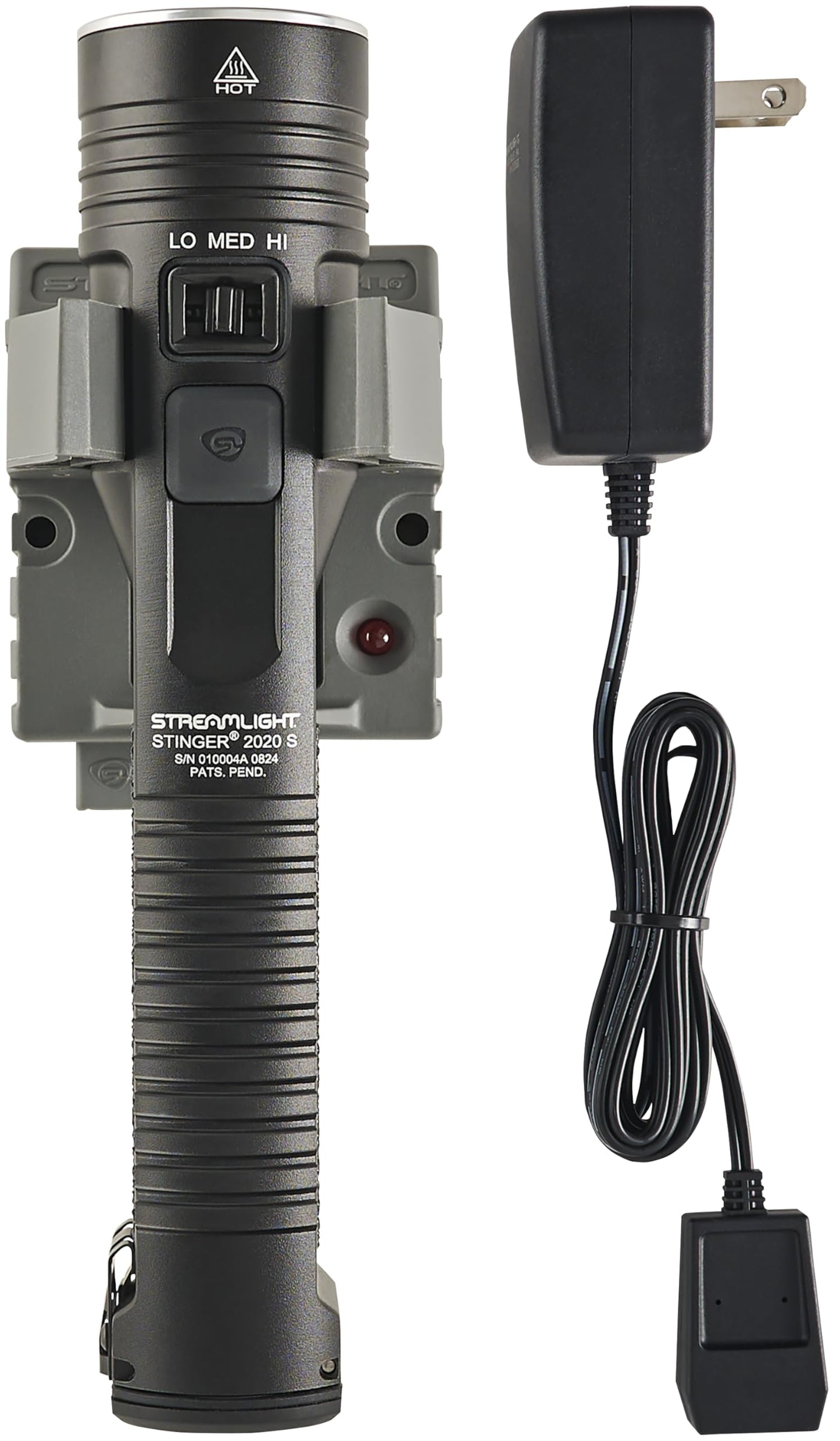Streamlight 78202 Stinger 2020 S 2000-Lumen Rechargeable Flashlight with 120V AC/12V DC 1 Holder Charger, Black