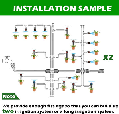 Maotong 240FT Drip Irrigation System Kit - Automatic Garden Watering for Greenhouse & Lawn | 1/2" Hose & 1/4" Tubing