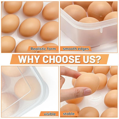 Whkvnng 2 Pack Deviled Egg Trays,Stackable Plastic Egg Holder for 48 Eggs,Clear Egg Storage Containers for Fridge,Keep Fresh,Easter,Thanksgiving Day Party Kitchen Supplies