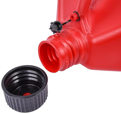 JEGS Square Red Jug | 5-Gallon Capacity | Contoured Handle | Exterior Fluid Level Markings | Leak-Free Seal | Unbreakable Cap | Made In USA