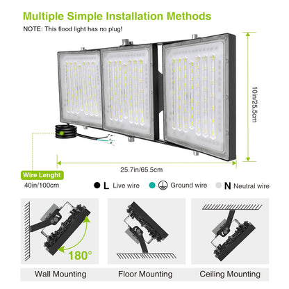 STASUN Flying Series Max - 600W 60,000ml Dusk to Dawn LED Flood Light, 6000K Super Bright Outdoor Lighting, IP66 Waterproof, Wide Angle, Stadium Light for Arena Court Parking Lot