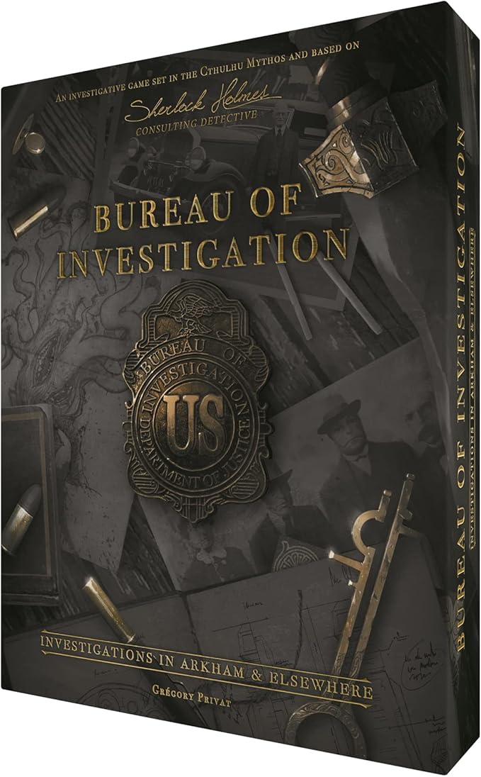 Bureau of Investigation: Investigations in Arkham &amp Elsewhere Board Game Cooperative Mystery Game for Kids &amp Adults Ages 14+ 1-8 Players 120-240 Minute Playtime Made by Space Cowboys