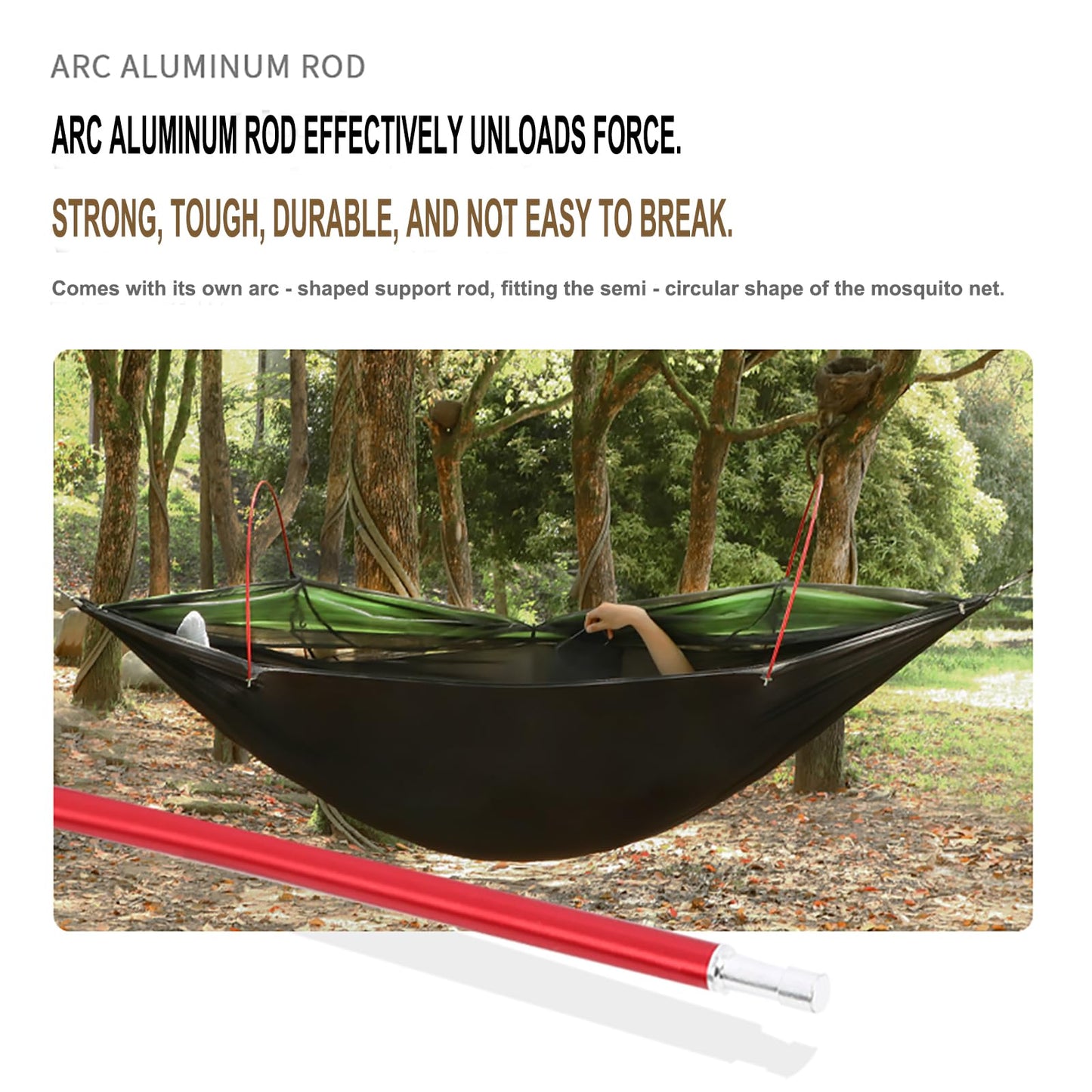3-in-1 Camping Hammock Tent with Rain Fly, Quick-Zip Door & Curved Poles – Lightweight Shelter with Mosquito Net