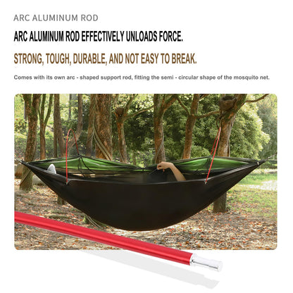 3-in-1 Camping Hammock Tent with Rain Fly, Quick-Zip Door & Curved Poles – Lightweight Shelter with Mosquito Net