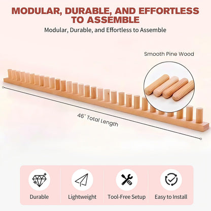 46 Inch Chunky Knitting Blanket Loom - Wooden Knitting Loom Frame for Hand, Thick Yarn Knitting Tools for Beginner, Foldable and Portable Chunky Blankets Extra Large Loom