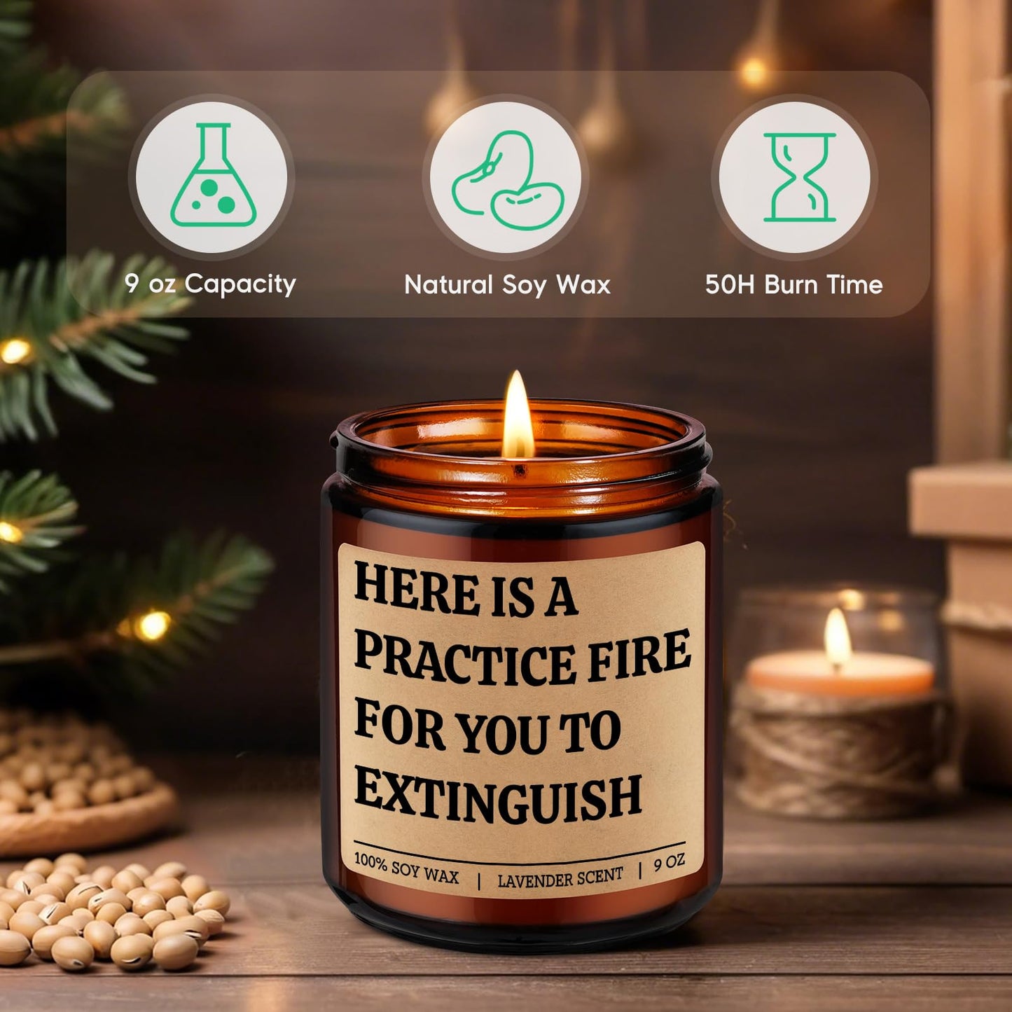 GSPY Scented Candle, Firefighter Gifts for Men, Women - Fire Fighter, Fireman Gifts for Him - Funny Firefighter Graduation, Fathers Day, Birthday Ideas for Boy, Dad, Boyfriend - Fire Fighter Accessory