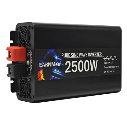 Power Inverter 2500 Watt,Vehicles 12V to 110V Converter 2500w,Power Adapter,Pure Sine Wave Inverter for Car,RV,Solar,Truck,Camping Gear,with LCD Display