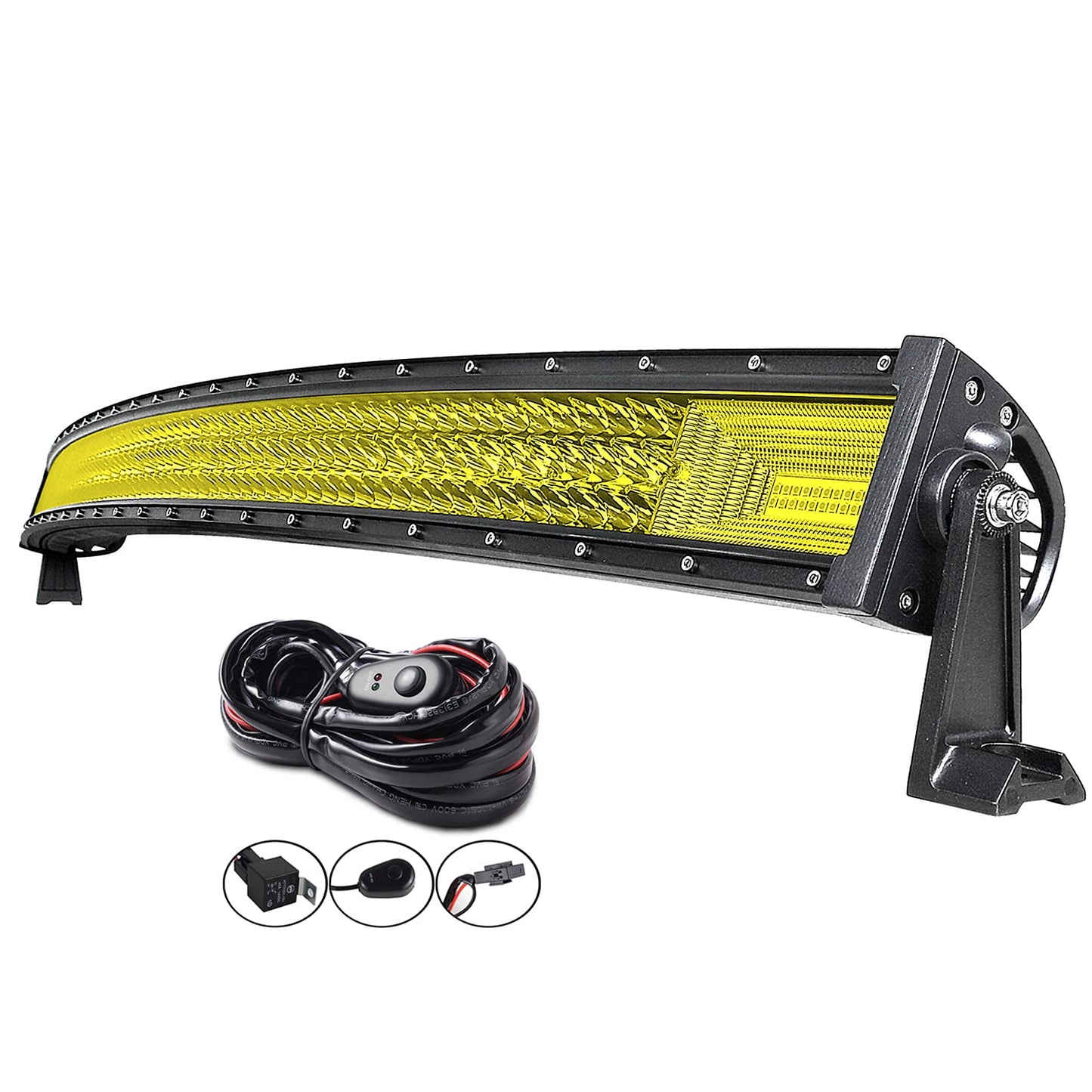 Willpower 52 inch 675W Curved Triple Row 7D Led Light Bar Flood Spot Driving Lights Off Road Lights with Wiring Harness for Pickup Truck Jeep ATV UTV Wrangler SUV Dodge Ram 4x4,3000K 12-24V
