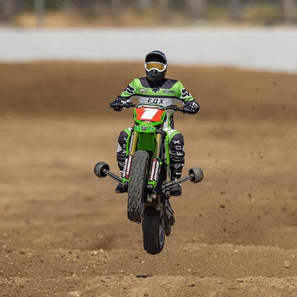 Losi RC Motorcycle Promoto-MX 1/4 Motorcycle Ready-to-Run Combo Includes Battery and Charger Pro Circuit LOS06002 Green