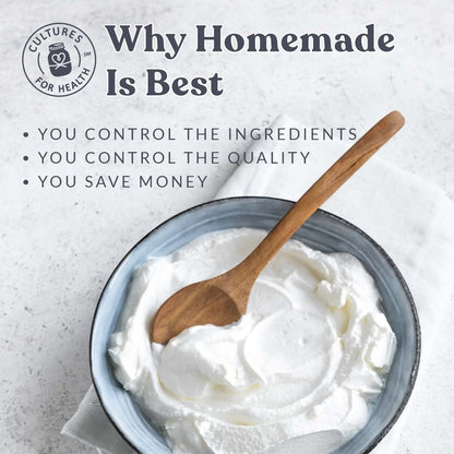 Cultures for Health Vegan Yogurt Starter Culture | 4 Direct-Set Packets | DIY Dairy-Free Yogurt from Plant Milks | Probiotic for Gut Health