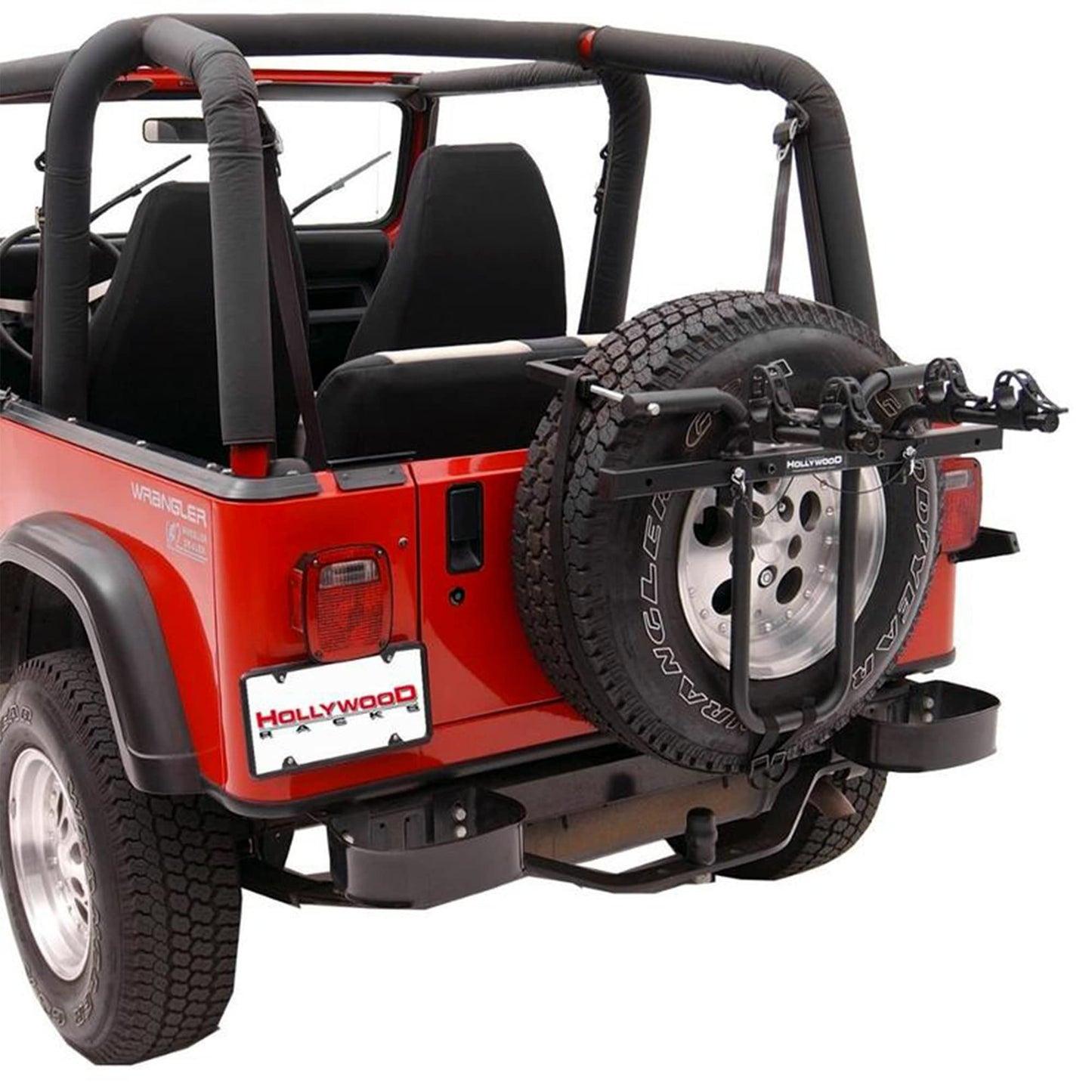 Hollywood Racks SR1 Spare Tire Bike Rack for Car for 2 Bikes, Up to 35 Lbs Each - Adjustable Rear Bike Rack for SUV, Jeep to fit Most Spare Tires - Bicycle Accessories for Adult Bikes