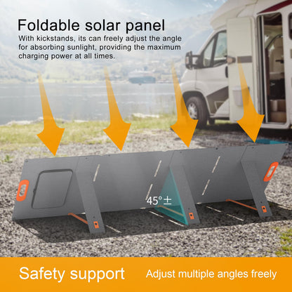 EYONGPV 300W Portable Solar Panel, 26% HPBC Cells, Foldable Solar Charger, 15ft (4.5m) Cable, 30A Anderson Output, IP65 Waterproof for RV Camping, for EcoFlow, Anker, Jackery, Bluetti Power Station