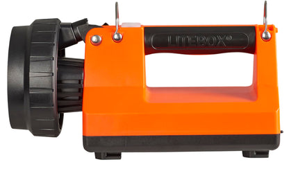 Streamlight 45851 E-Spot LiteBox 1500-Lumen 110000 Candela Rechargeable Spot Beam Lantern with AC/DC Charging, Heavy Duty Shoulder Strap, and Mounting Rack, Orange