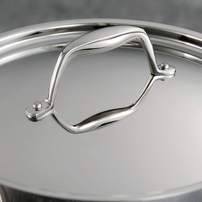 Tramontina Signature Tri-Ply Clad Stainless Steel 3-Quart Saute Pan with Lid, Induction-Ready Cooking Pan, Dishwasher-Safe, NSF-Certified, Made in Brazil