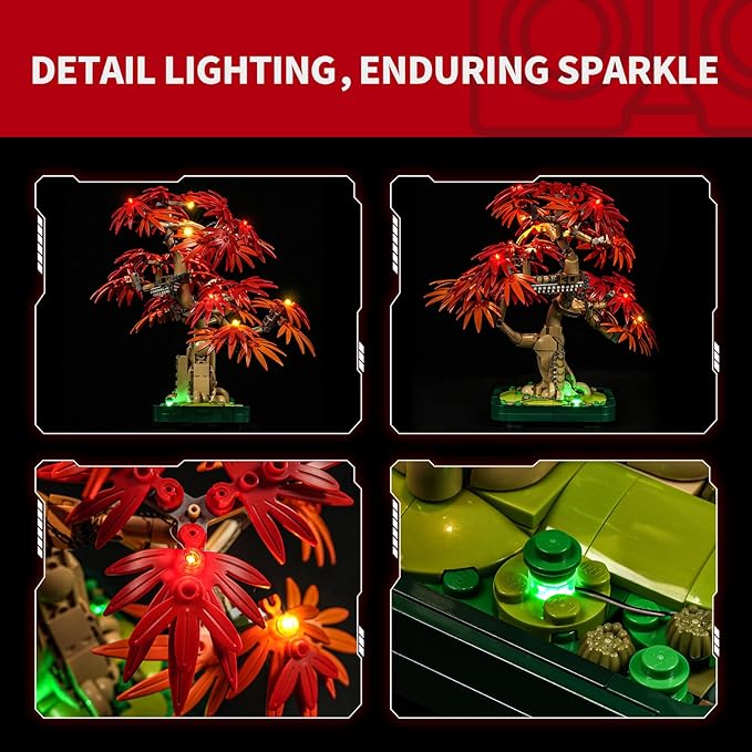 BRIKSMAX 2.0 Light Kit for Lego Japanese Red Maple Bonsai Tree -Innovative Led Lighting Compatible with Lego The Botanical Collection 10348 - Not Included Lego Set