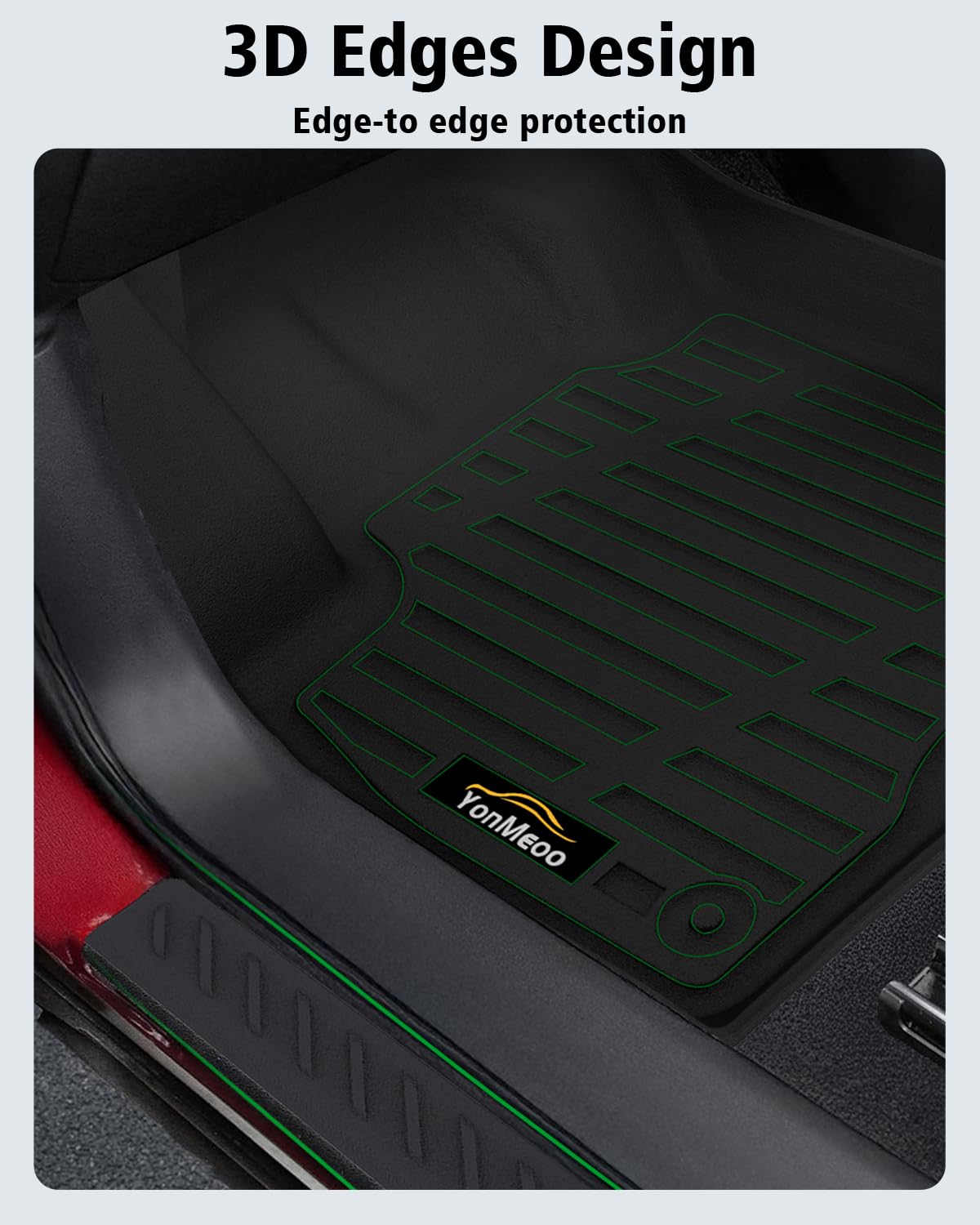 Floor Mats Custom for Ford Edge 2015-2024 2025 2026 ST Titanium SE SEL Sport Trunk Mat with Backrest Mat All Weather TPE Full Set Liners Cargo Protector & Door Sill Guards for Edge 2025 Accessories