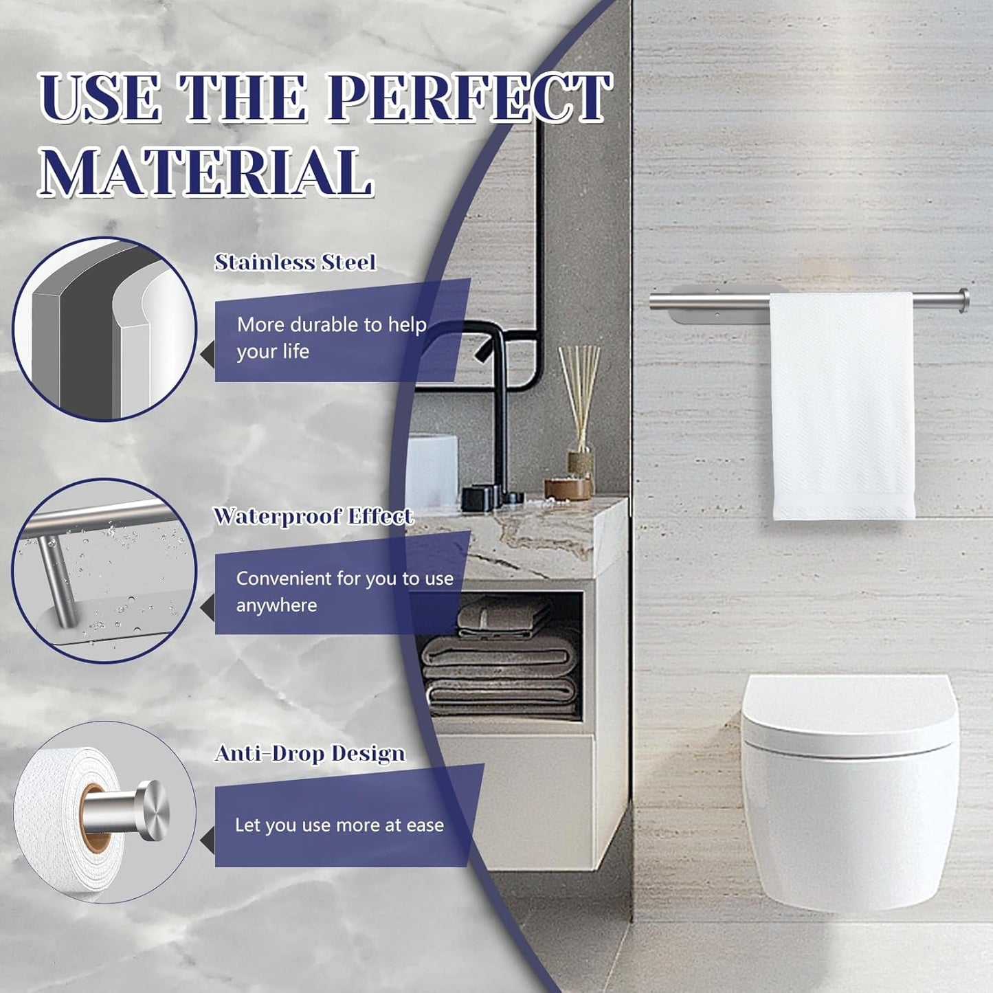 Skiennix Stainless Steel Paper Towel Holder - Self-Adhesive or Drilling | Wall-Mounted for Kitchen & Bathroom