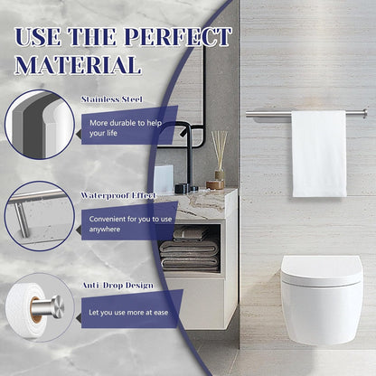 Skiennix Stainless Steel Paper Towel Holder - Self-Adhesive or Drilling | Wall-Mounted for Kitchen & Bathroom