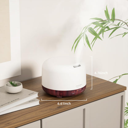 ASAKUKI Essential Oil Diffuser 500ml, Ultrasonic Aromatherapy Humidifier with Remote Control, 7 LED Colors, Timer & Auto-Off, Large Room Diffuser